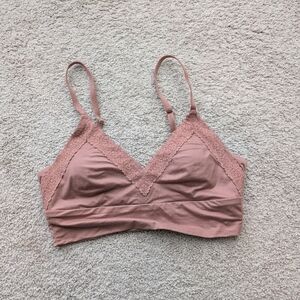 Aerie Dusty Pink Lace trim Bralette Size S